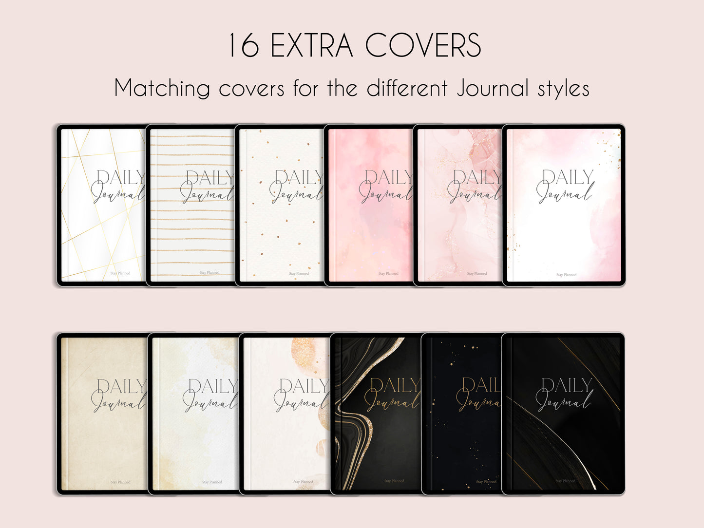 Daily Journal + Watercolor & Gold Stickers