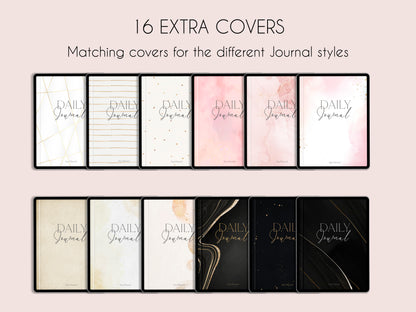 Daily Journal + Watercolor & Gold Stickers