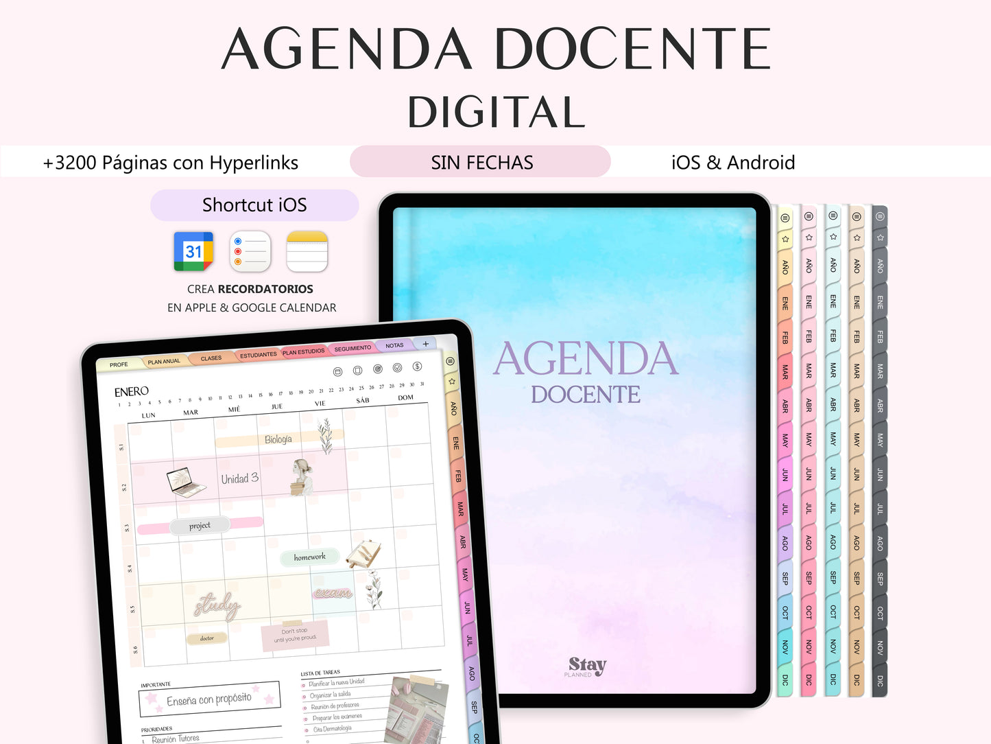 Agenda Docente Digital SIN FECHAS (ESPAÑOL)