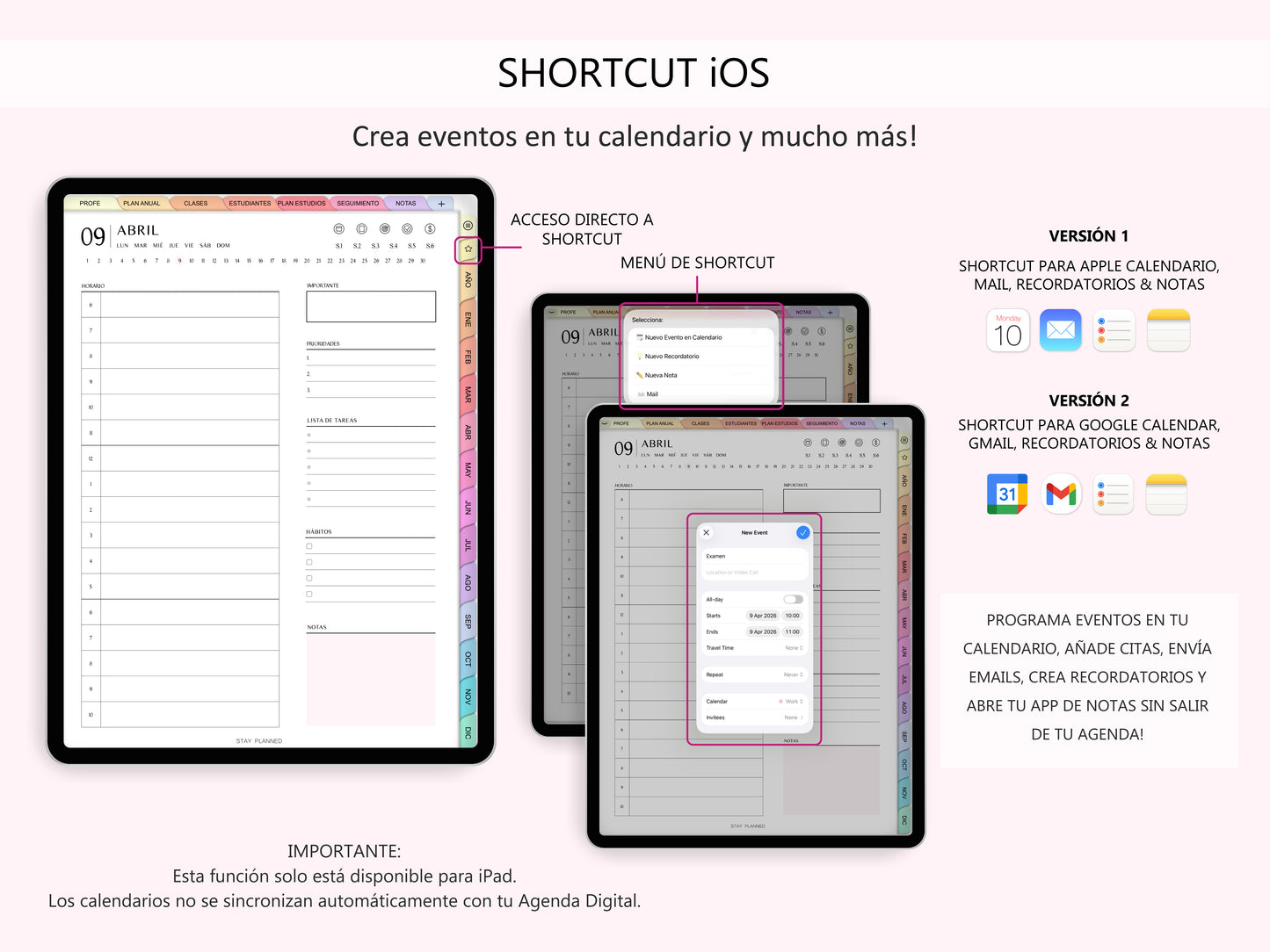 Agenda Docente Digital SIN FECHAS (ESPAÑOL)