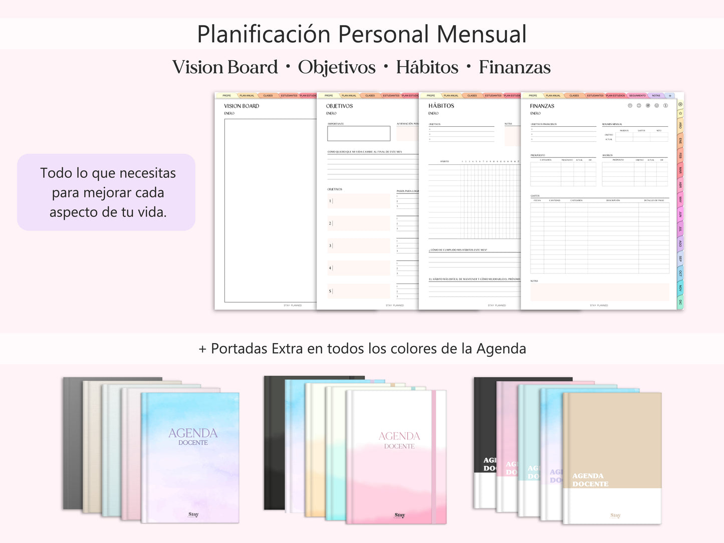 Agenda Docente Digital SIN FECHAS (ESPAÑOL)