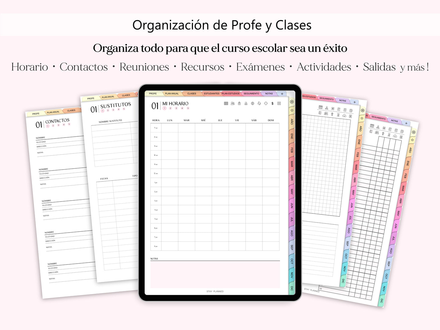 Agenda Docente Digital SIN FECHAS (ESPAÑOL)