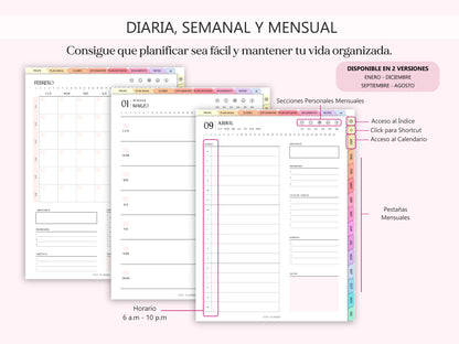 Agenda Docente Digital SIN FECHAS (ESPAÑOL)