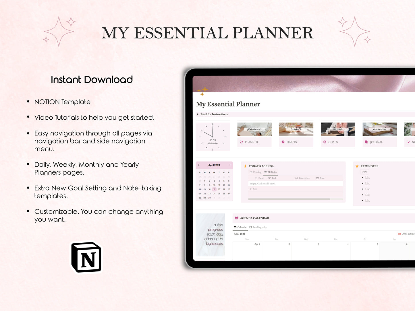 My Essential Planner ✦ Notion Template ✦ Boost Your Productivity