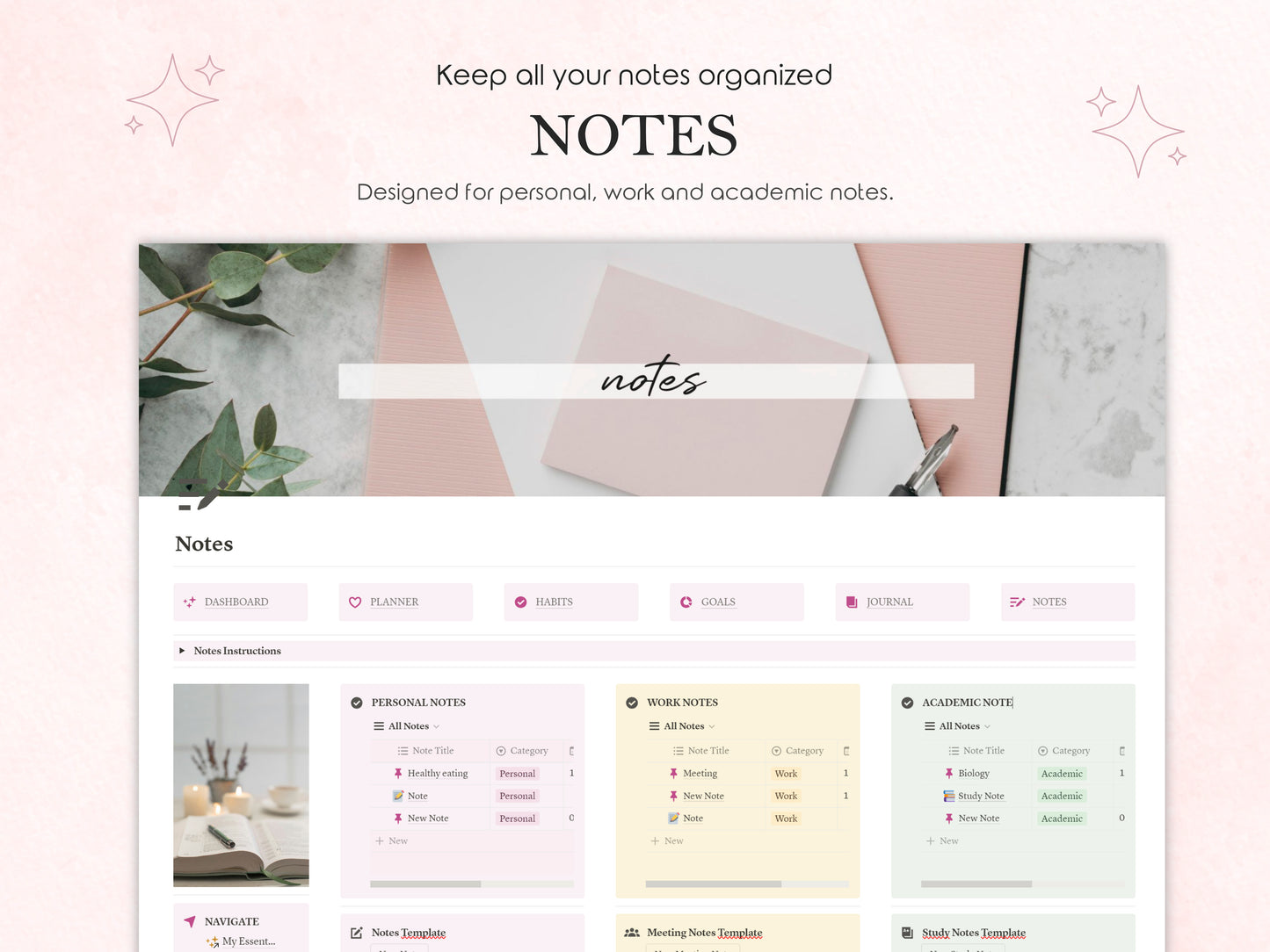My Essential Planner ✦ Notion Template ✦ Boost Your Productivity