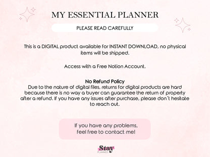 My Essential Planner ✦ Notion Template ✦ Boost Your Productivity