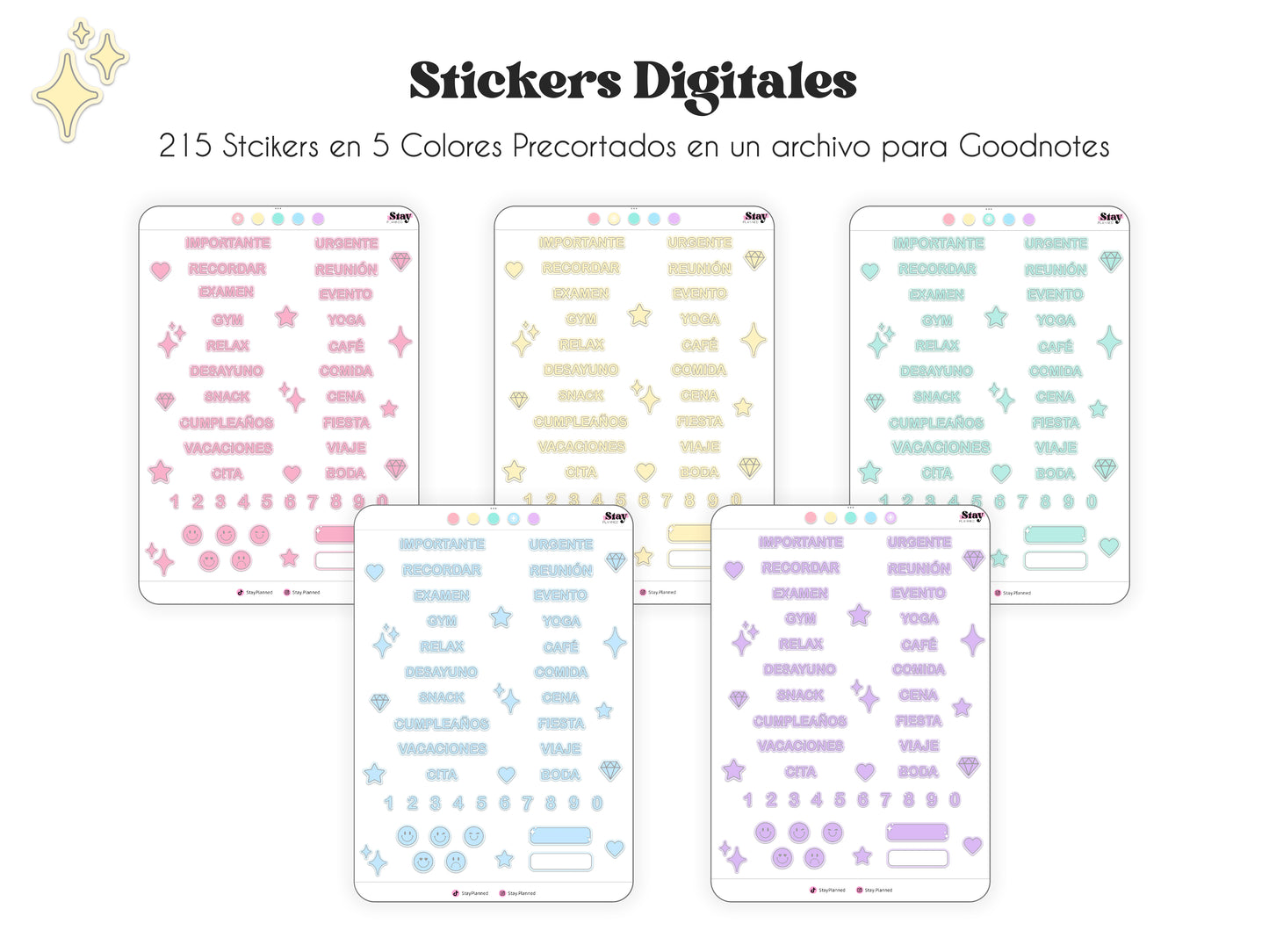 Spanish Words Digital Stickers