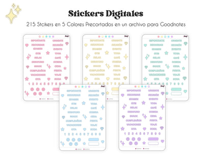 Spanish Words Digital Stickers