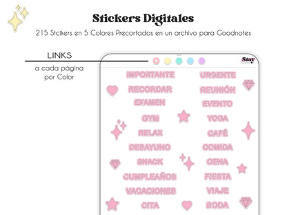 Spanish Words Digital Stickers