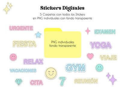 Spanish Words Digital Stickers