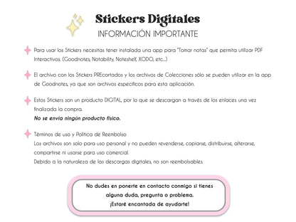 Spanish Words Digital Stickers