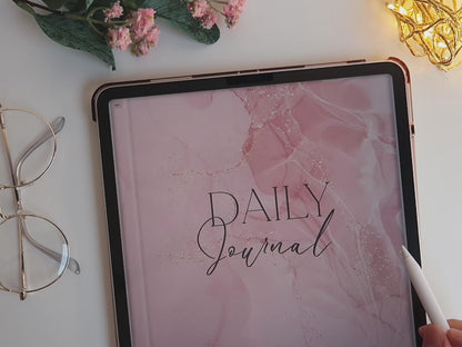 Daily Journal + Watercolor & Gold Stickers