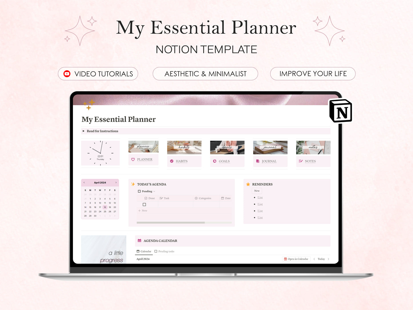 My Essential Planner ✦ Notion Template ✦ Boost Your Productivity